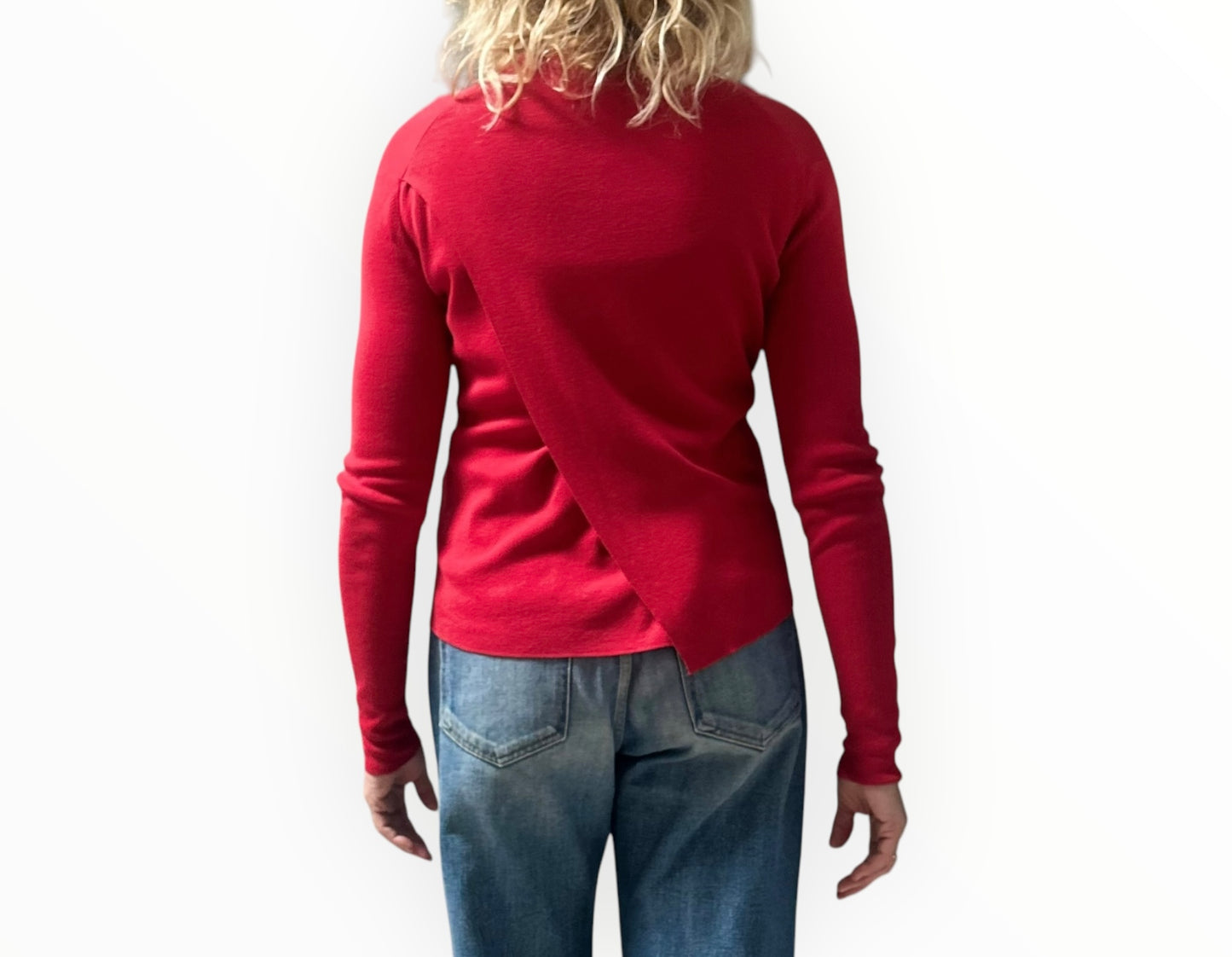 Acne Studios Cotton Crossover Back Crewneck - Red - Size XXS