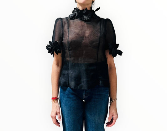 Zimmerman Luminosity Liftoff Flower Blouse - Black - Size 3