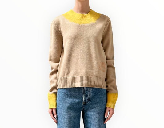 Beatrice B Marlene Knit - Neon Yellow/Beige - Size L
