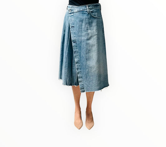 Citizens of Humanity Pleated Denim Skirt - Blue - Size 26