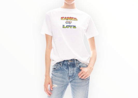 Bella Freud "Gangs of Love" Tee - White - Size S