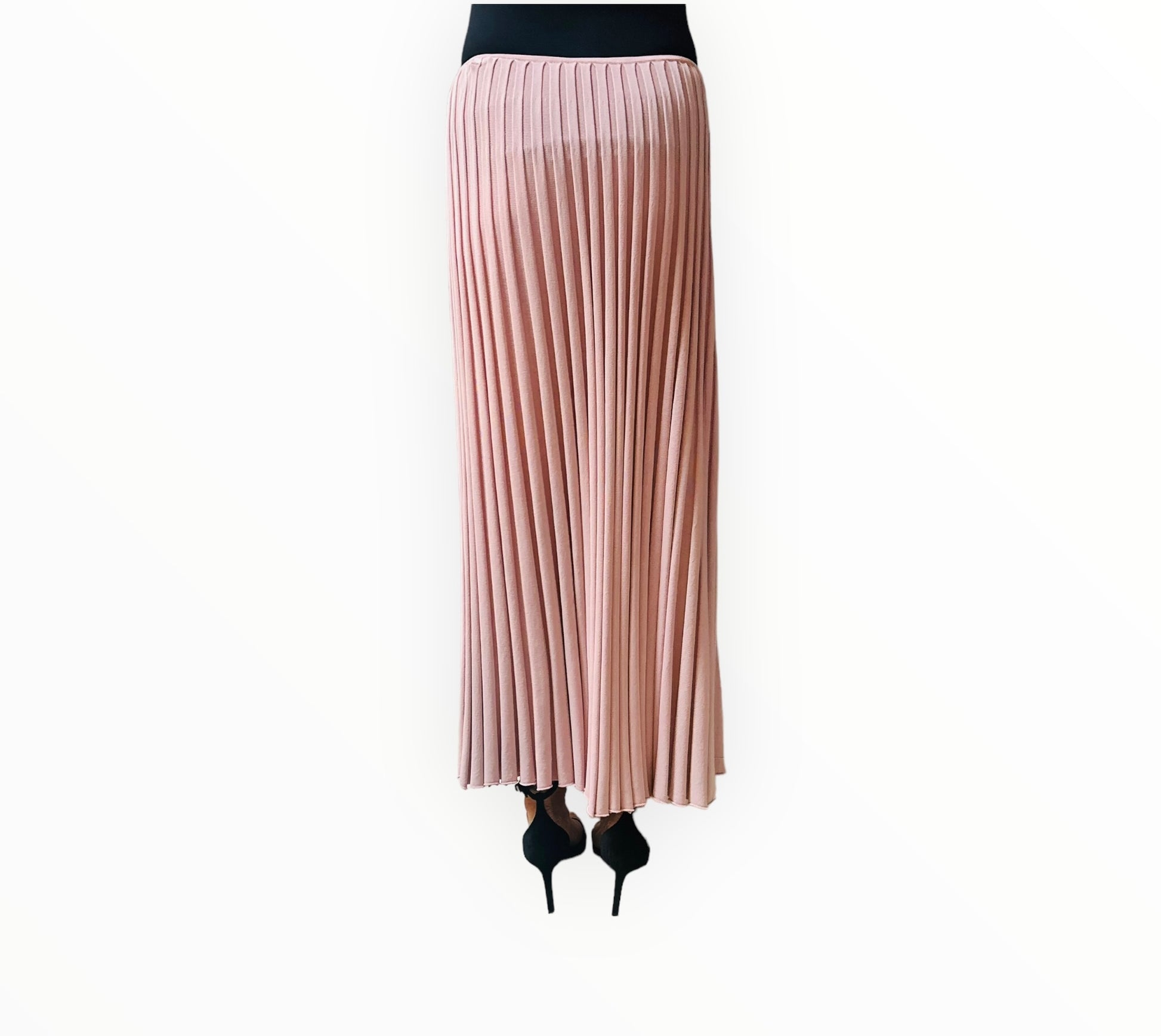 Scanlan Theodore Pleated Rib Drawcord Skirt Musk Pink Size S Restyle Traders 