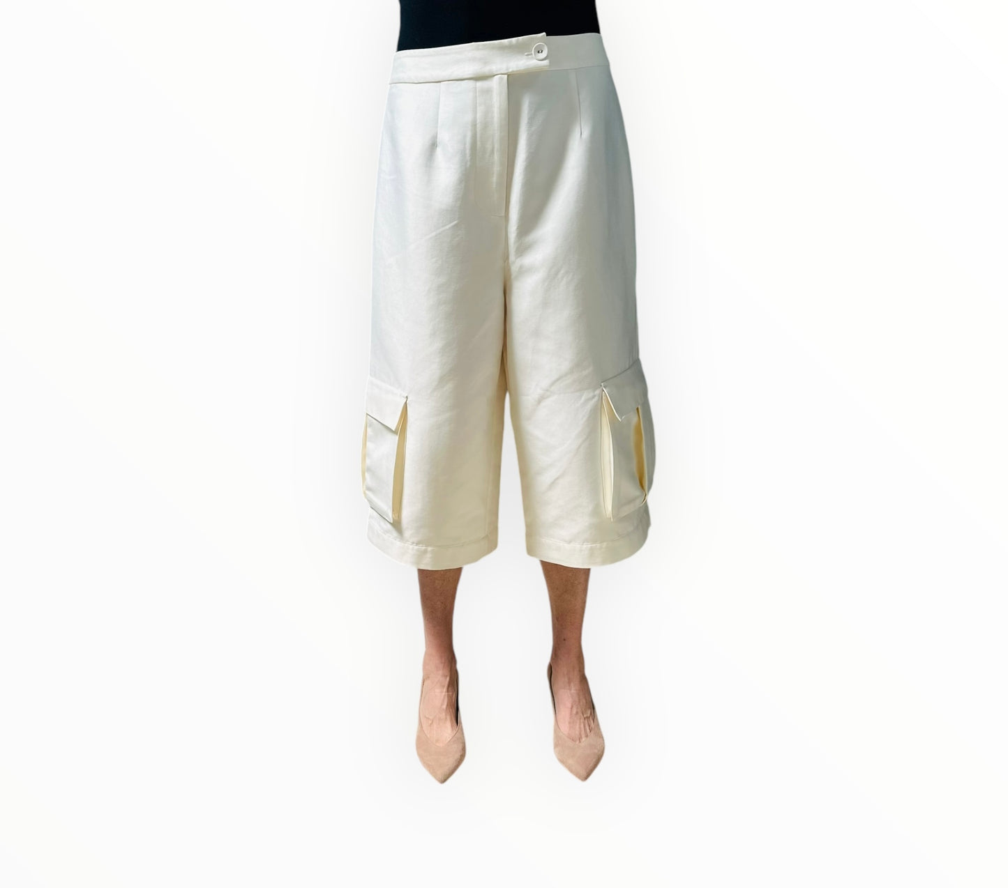 Solace Cargo Pocket Culottes - Cream - Size 14