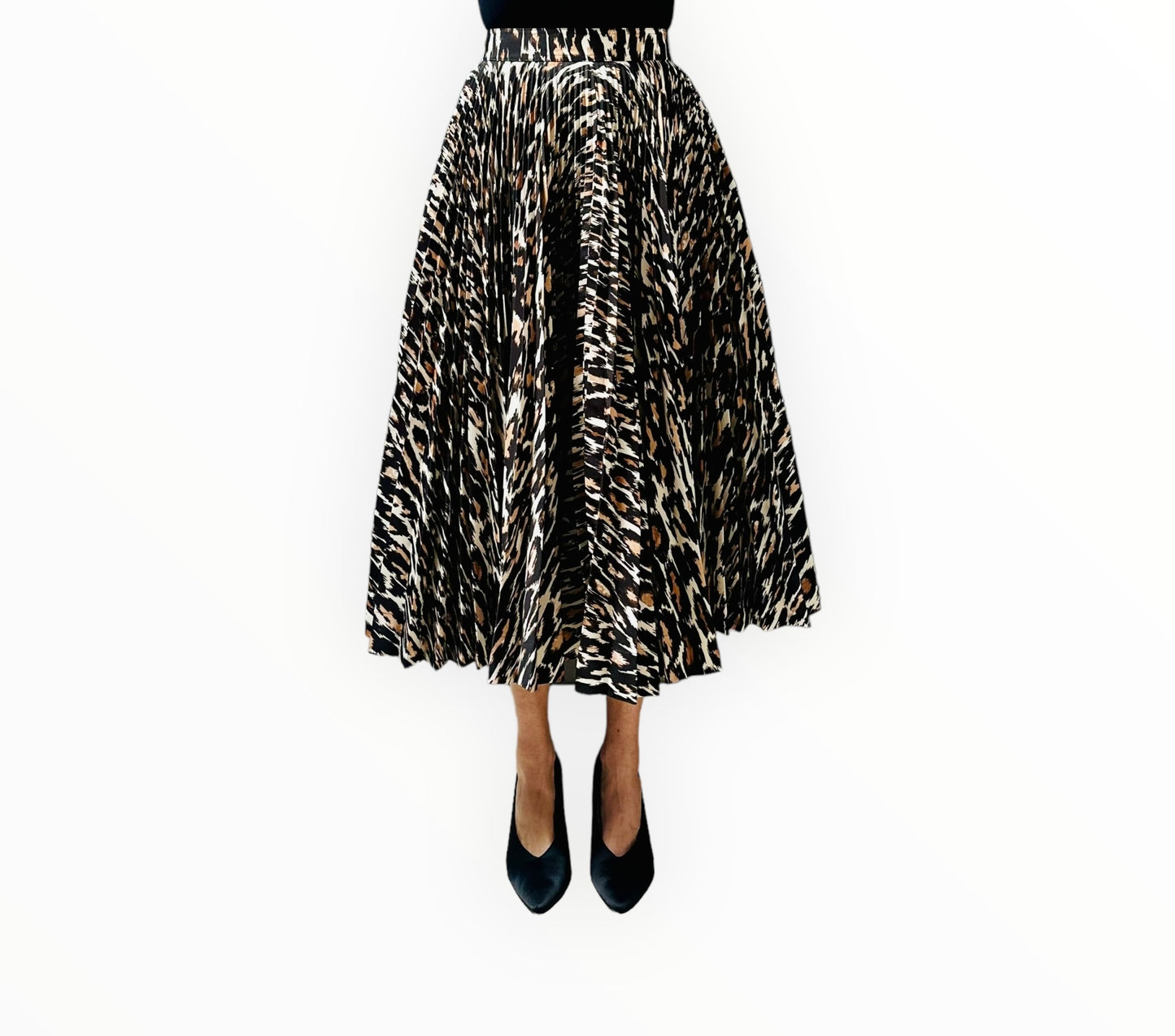 Calvin Klein Pleated Animal Print Skirt - Size 6