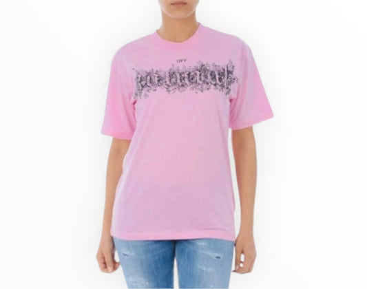 Off-White Natural Print Tee - Pink - Size S