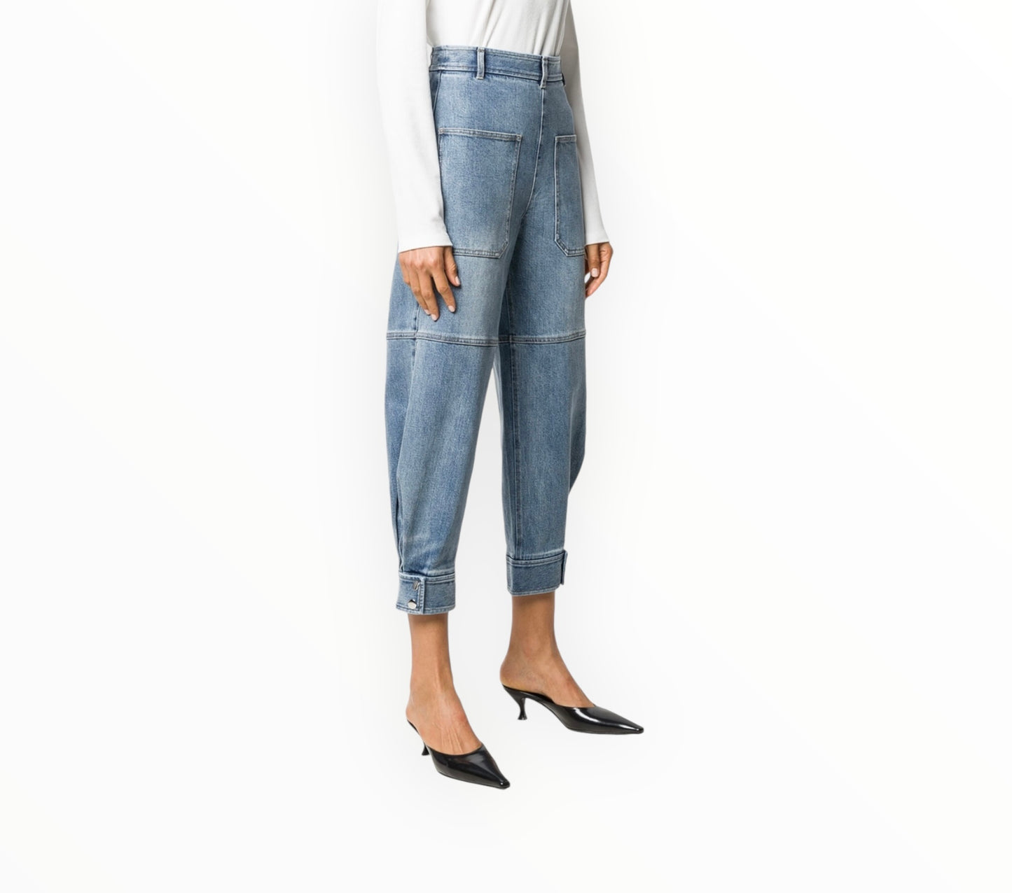 Tibi Sculpted Denim Jeans -  Light Blue -Size 10US