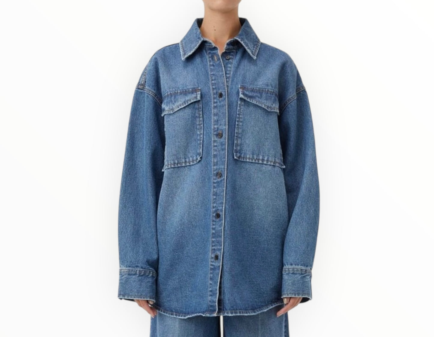 Camilla and Marc Blanca Overshirt- Classic Blue - Size M/L