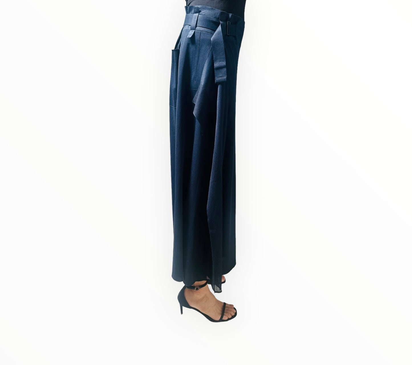 Issey Miyake Wide Leg Pants - Navy - Size 3