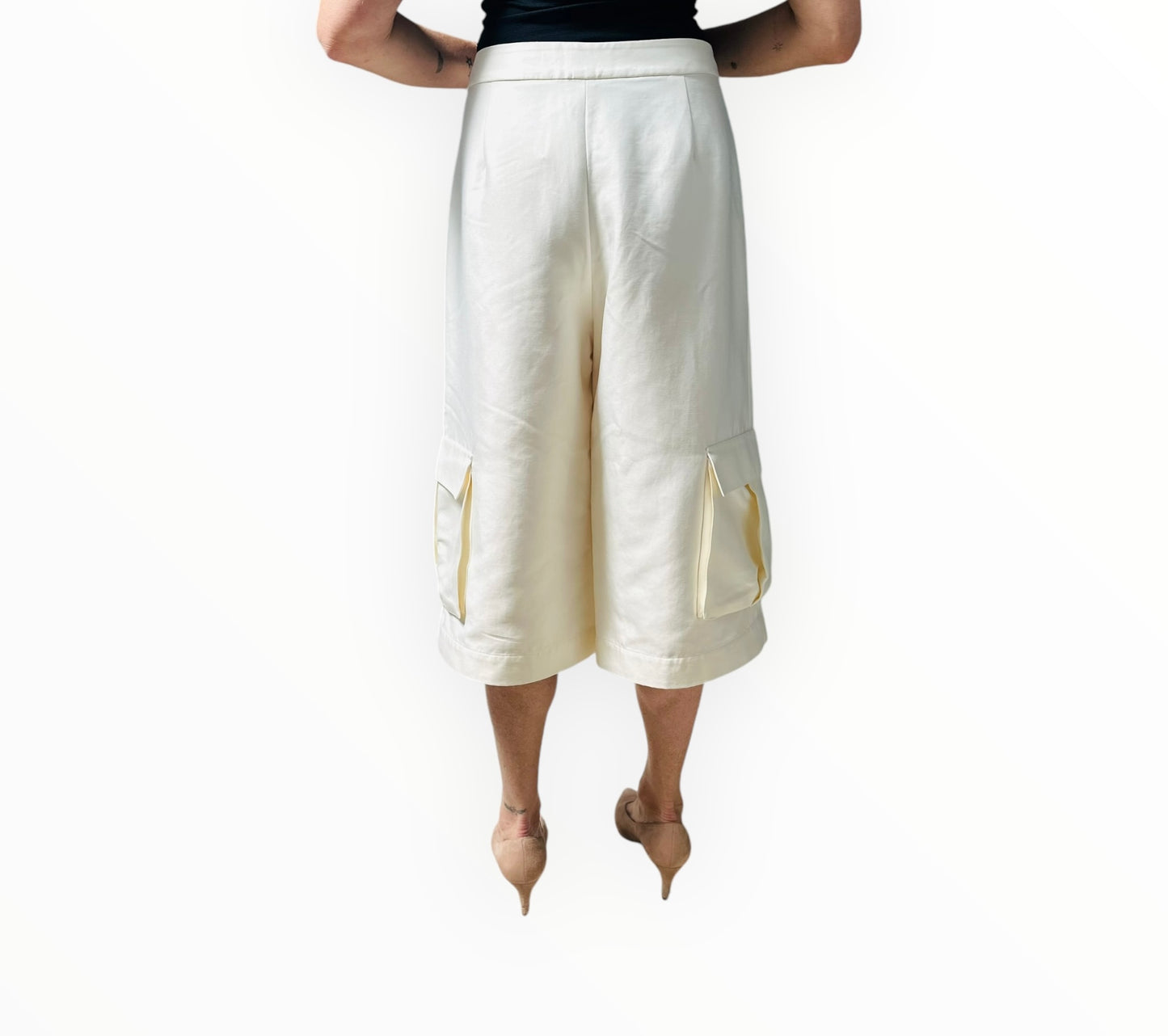 Solace Cargo Pocket Culottes - Cream - Size 14