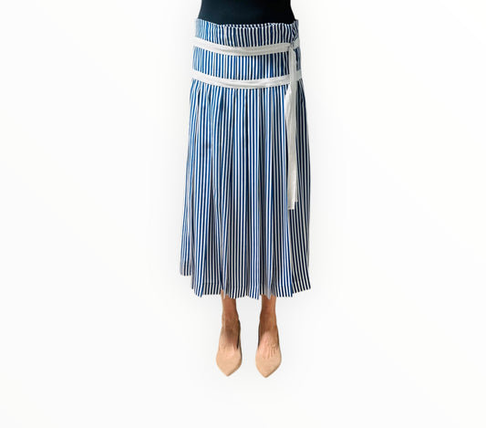 Joseph Clyde Striped Skirt - Blue/White - Size 40