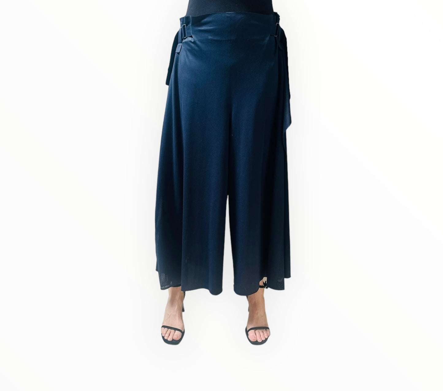 Issey Miyake Wide Leg Pants - Navy - Size 3