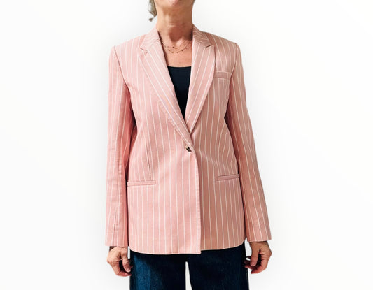 VVB by Victoria Beckham Striped Jacket - Pink - Size 8