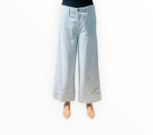 Bassike Wide Leg Pants - Sky Blue - Size 2