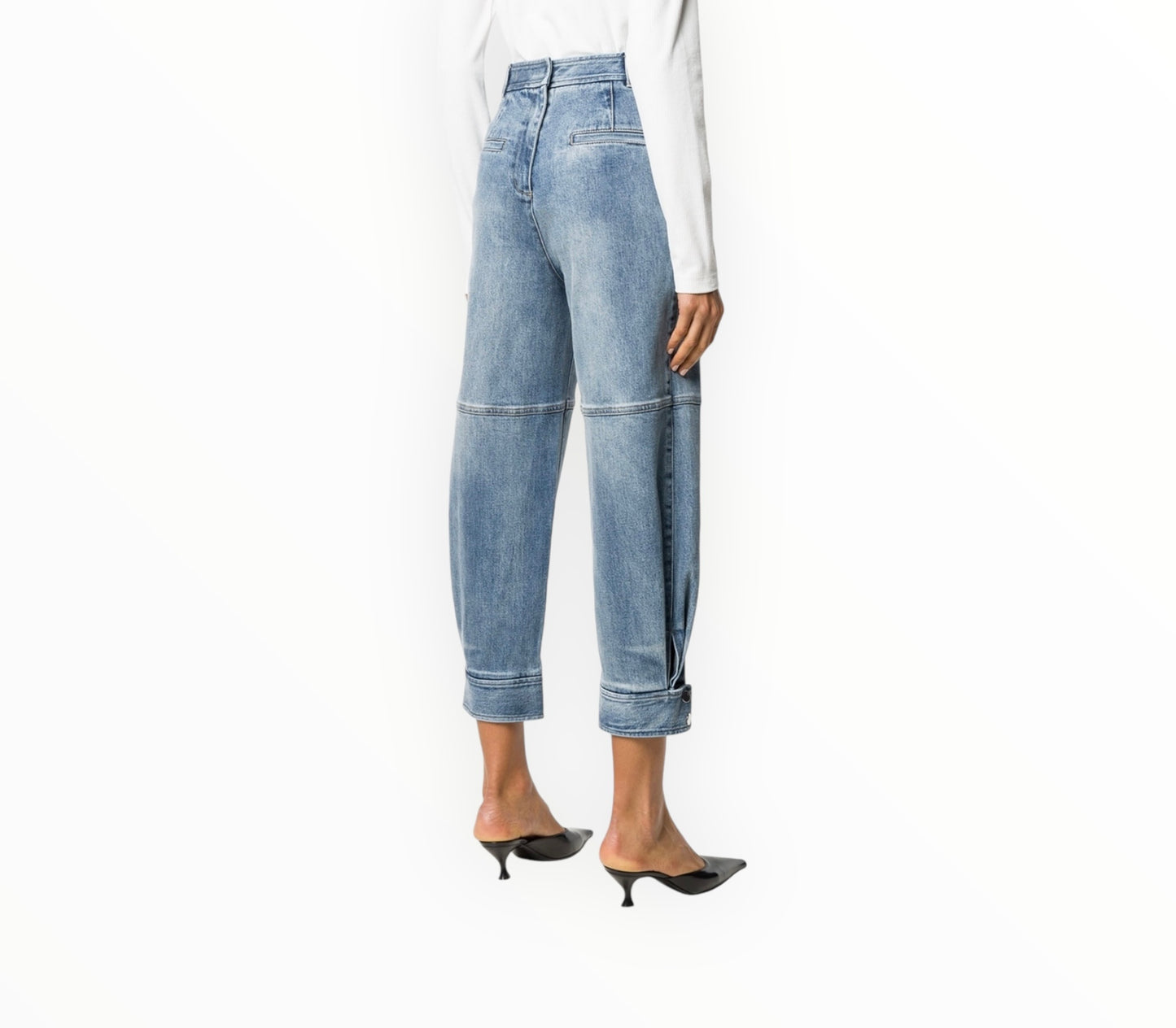 Tibi Sculpted Denim Jeans -  Light Blue -Size 10US