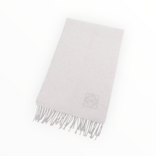 Loewe Anagram Scarf - White/Grey - W28cm x L