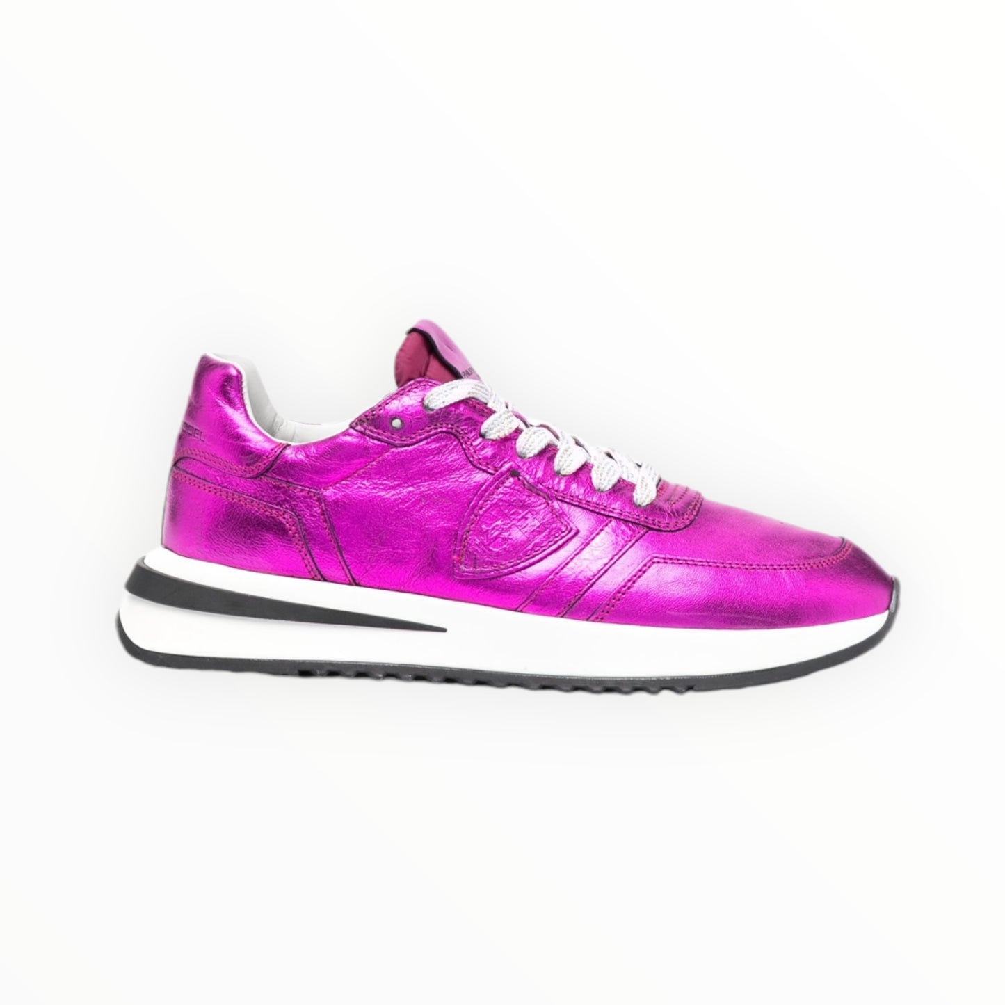 Philippe Model Metallic Leather Sneakers - Neon Pink - Size 41