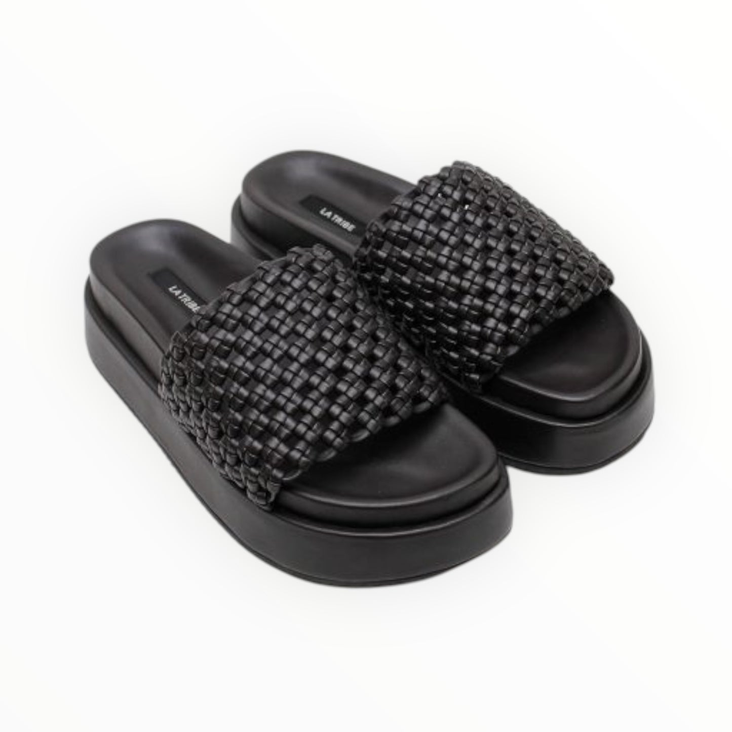 La Tribe Knotted Platform Sandals - Black - Size 39