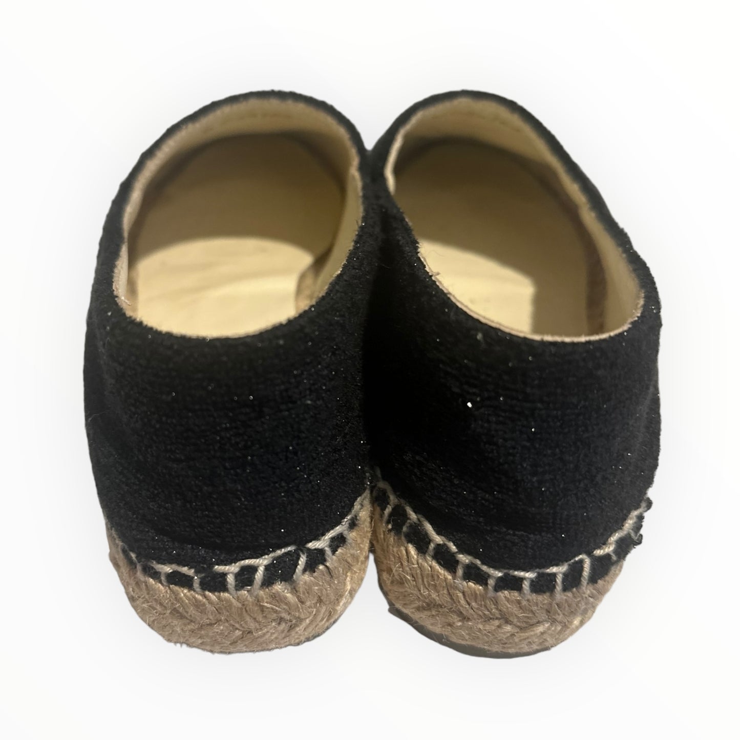 Chanel Metallic Fabric and Patent Espadrilles - Black - Size 36