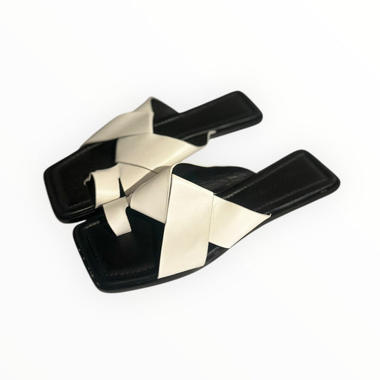 Camilla and Marc Leather Slides - White -Size 39