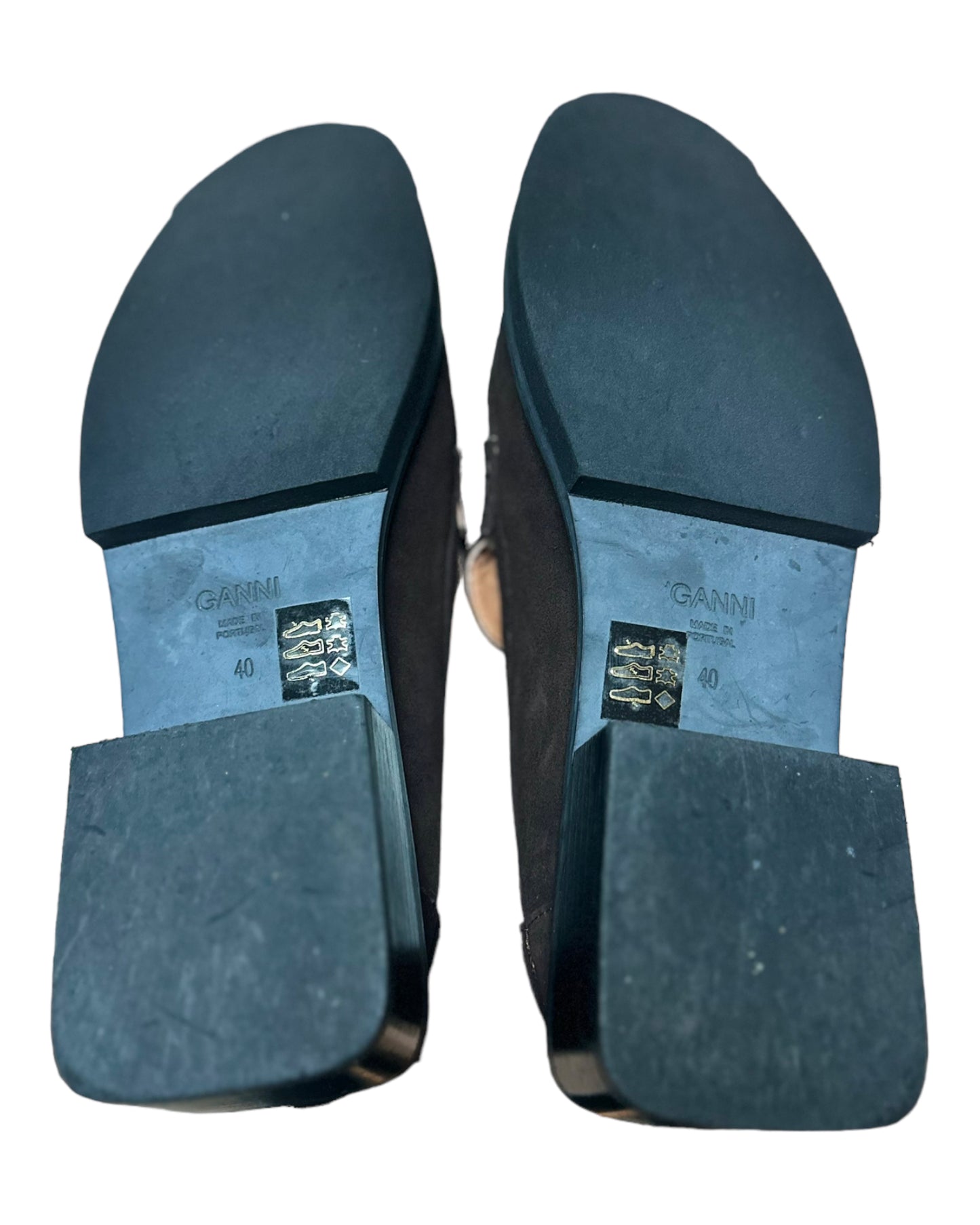 Ganni Suede Jewel Moccasin Loafers - Chocolate - Size 39