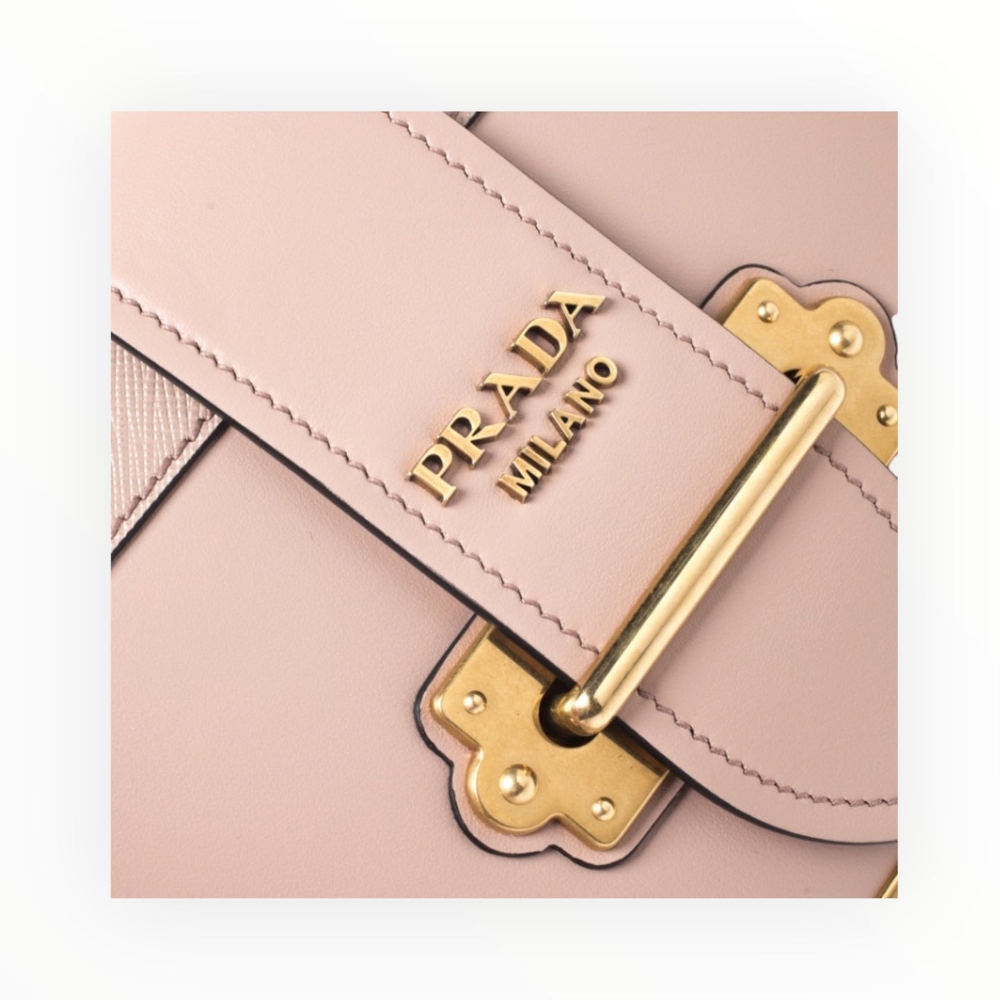 Prada Cahier Shoulder Bag - Rose - Size H15cm x W20cm x D10cm