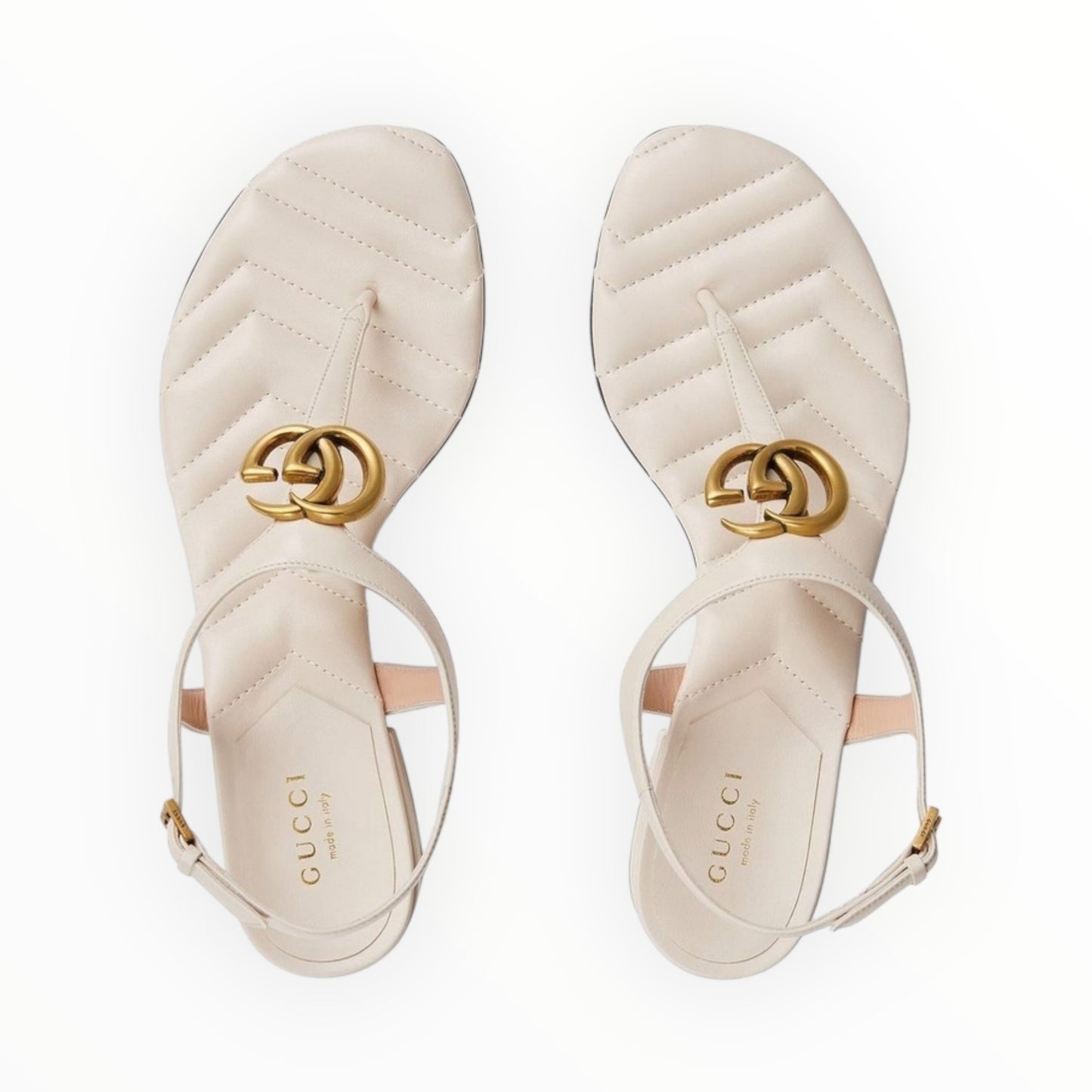 Gucci Double GG Sandals - Cream - Size 41