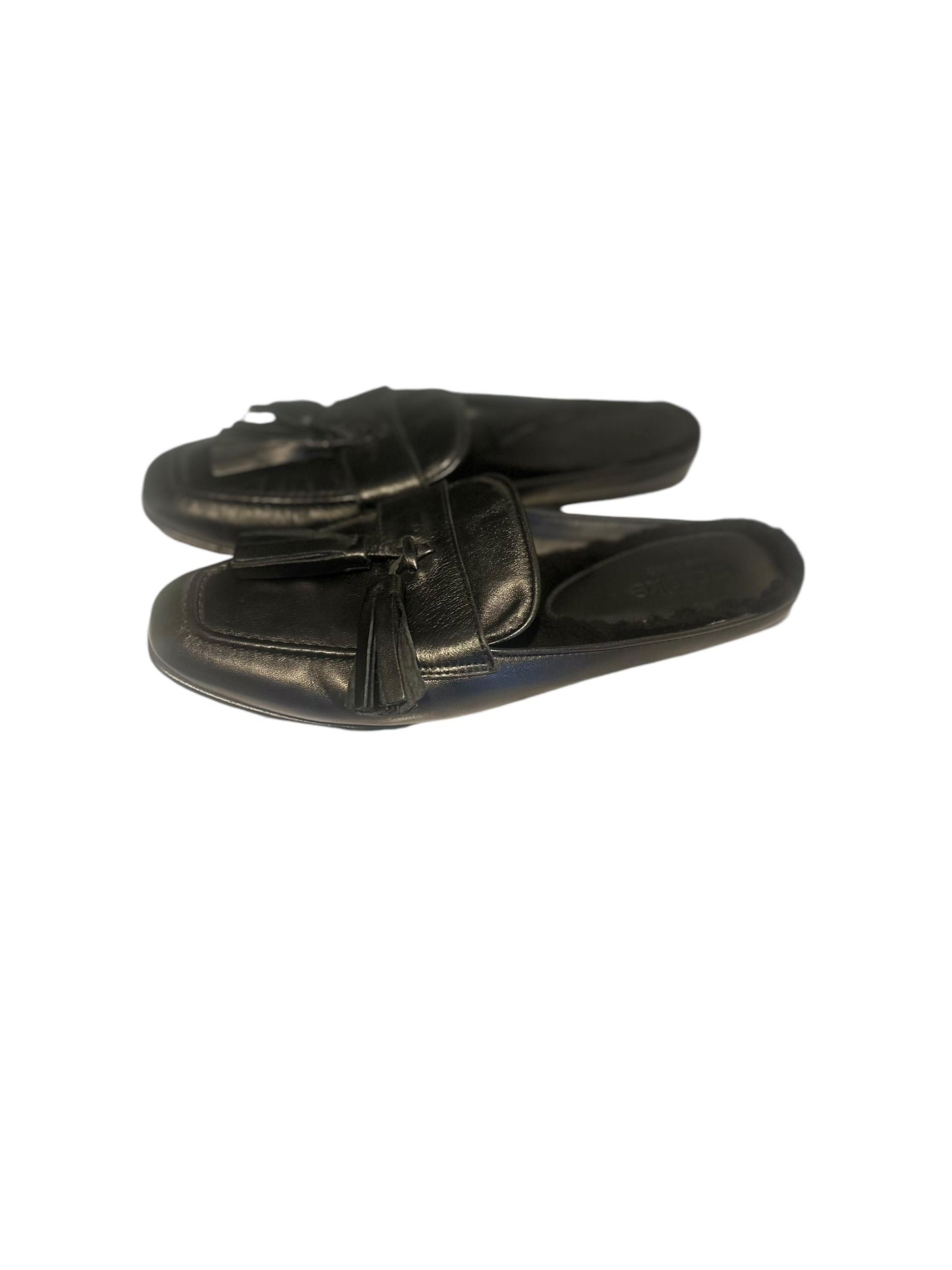 Bassike Fur-Lined Tassel Slides - Black - Size 36